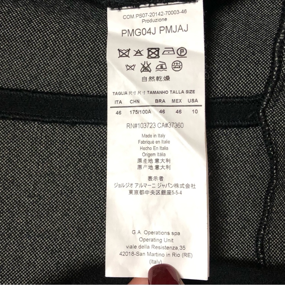 Armani Collezioni Wool Crepe Jacket Blazer Womens Size 10 Luxury Black Career - Picture 7 of 9